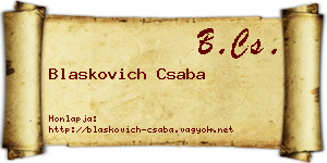 Blaskovich Csaba névjegykártya